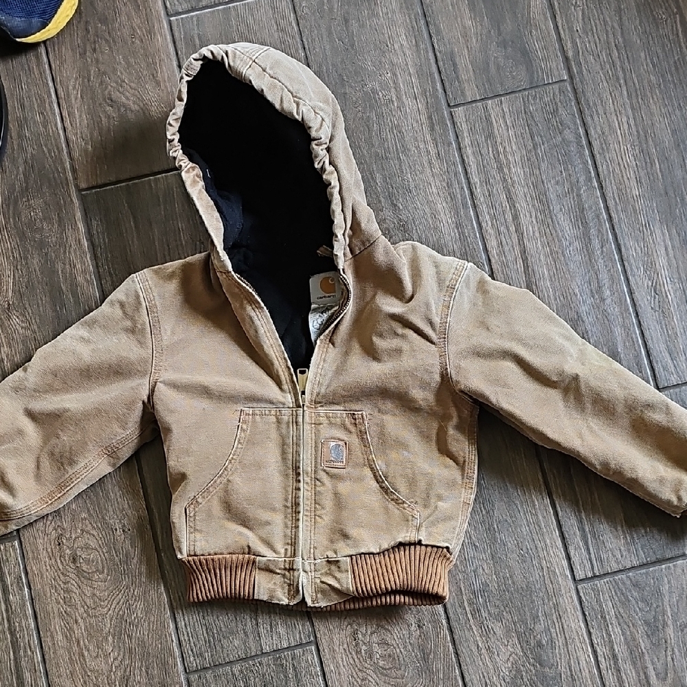 Carhartt Brown Hooded Work Jacket for Kids